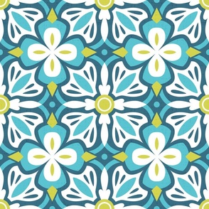 Moroccan Tile 2-Blue Green 