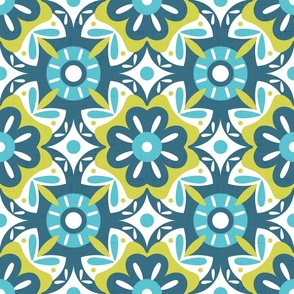 Moroccan Tile 4-Blue Green 