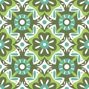 Moroccan Tile 4-Aqua Green 