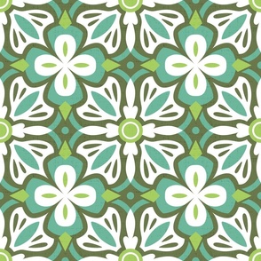 Moroccan Tile 2-Aqua Green 
