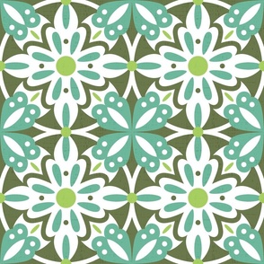 Moroccan Tile 1-Aqua Green 