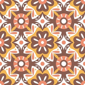 Moroccan Tile 4-Orange Red