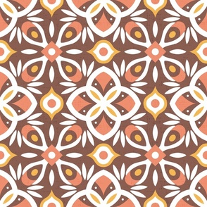 Moroccan Tile 3-Orange Red