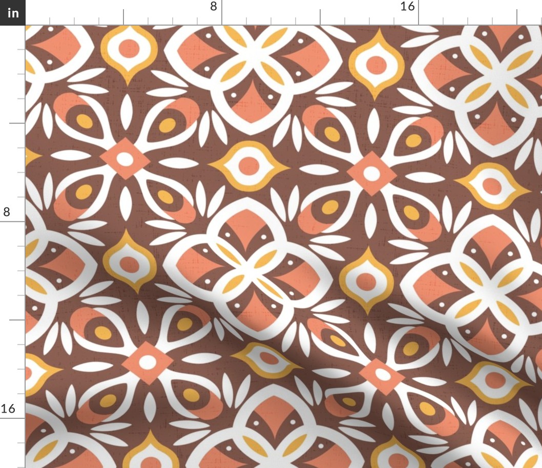 Moroccan Tile 3-Orange Red