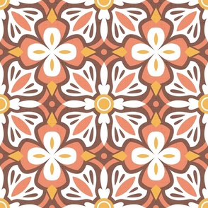 Moroccan Tile 2-Orange Red