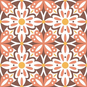 Moroccan Tile 1-Orange Red