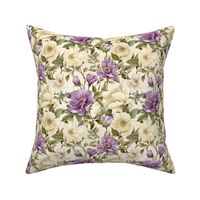 French Rose Garden #4 in Ivory and Lilac