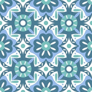 Moroccan Tile 4-Blue Aqua