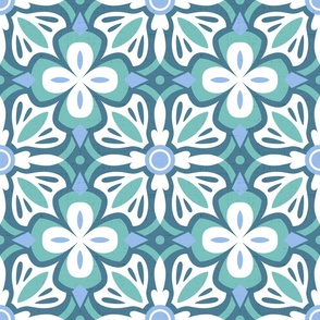 Moroccan Tile 2-Blue Aqua