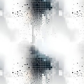 Black, White, Gray Abstract Dots & Squares - small