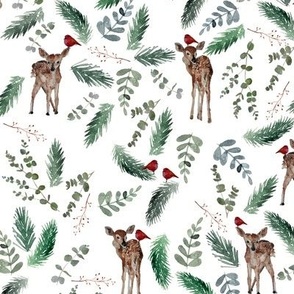 Medium Forest Animals / Christmas Fawn  / Evergreen / Deer 