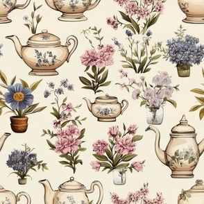 Victorian Floral Teapots #1