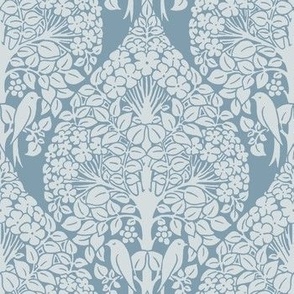 1897 Vintage "The Lerena" Art Nouveau by C.F.A. Voysey in Regency Grey on French Blue - Coordinate