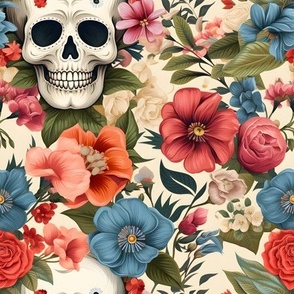 Sugar Skulls & Flowers - medium