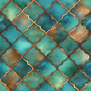 Copper-Framed Moroccan Mermaid Tiles