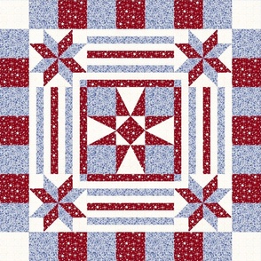 Stars & Stripes Calico Cheater Quilt
