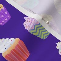 Colorful cupcake-purple