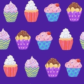 Colorful cupcake-purple