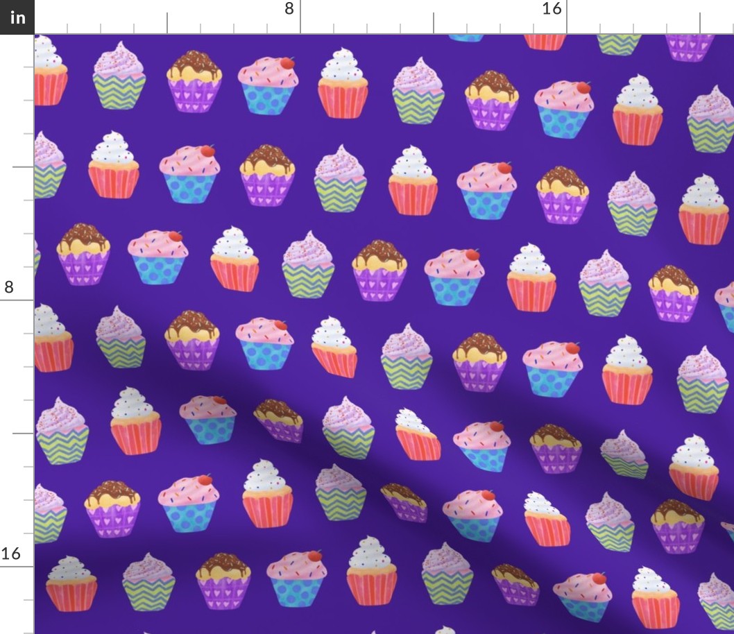 Colorful cupcake-purple