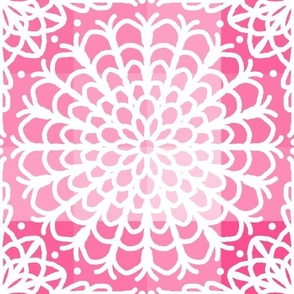 Pink Mandala Boho Snowflake