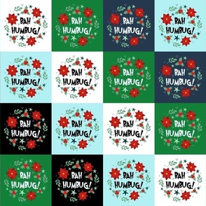 3x3 Panels Bah Humbug! Christmas for Peel and Stick Wallpaper Swatch Stickers Labels Gift Tags Iron on Patches