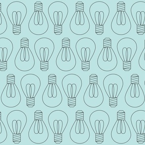 Light Bulbs Idea Factory Outlines Light Blue- Large Print