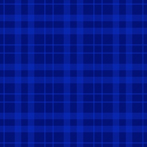 large - Plaid check tartan crossing rows of pin stripes in ultramarine blue