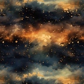 Black, Bronze Clouds & Stars - small