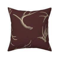 Rocks antler print Bordeaux