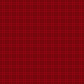 small - Plaid check tartan crossing rows of pin stripes in raspberry red