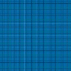 small - Plaid check tartan middle calm blue with white pin stripe