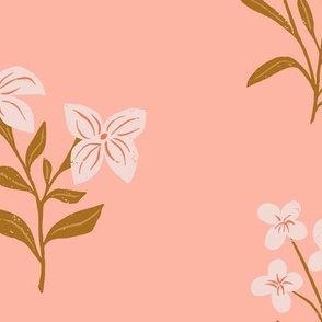 Canadian Wildflowers in Pink  | Small Version | Bohemian Style Pattern in the Woodlands