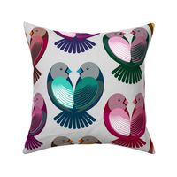 Large scale • Birds in love - valentines - grey