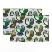 Large scale • Birds in love - valentines - green