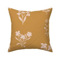 Canadian Wildflowers in Solid Mustard  | Small Version | Bohemian Style Pattern in the Woodlands