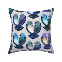 Large scale • Birds in love - valentines - blue