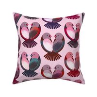 Large scale • Birds in love - valentines - pink 2