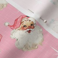 vintage santa on med pink-8.5 inch