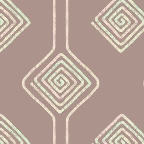 Textured Boho  Striped Checker - pink dusty rose