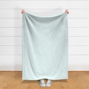 1.5-Inch Spread Between Half-Inch Teal Polka Dots in Traditional Pattern on White