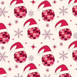 Christmas Santa  Disco Ball with Snowflakes 