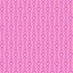 S - Pink Hearts & Stars – Light Pastel Valentines Love Heart Stripe