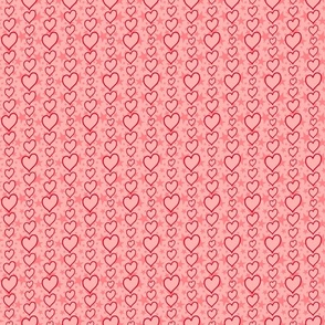 S - Red Hearts & Stars – Light Pastel Valentines Love Heart Stripe