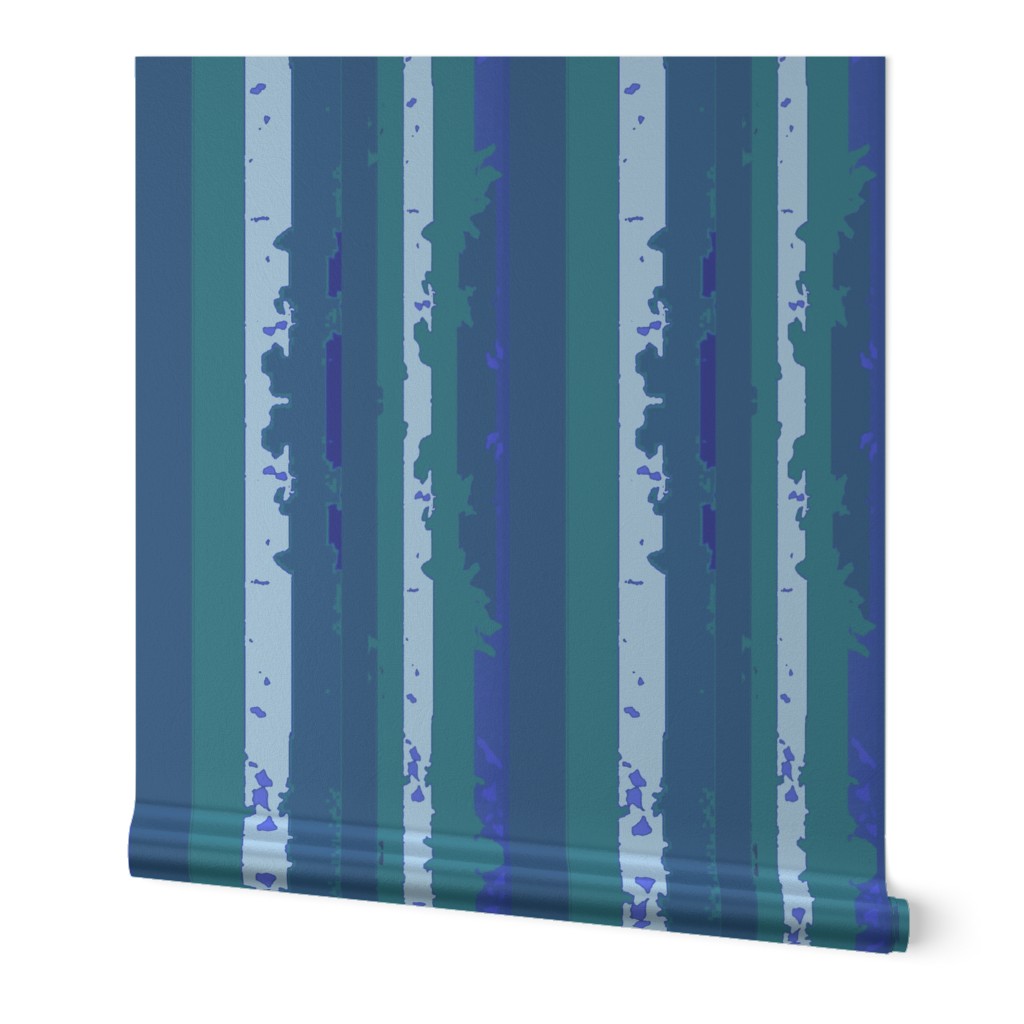 batik stripes blue green 6 inch small