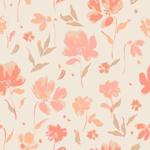 (L) Peach Wildflowers #1 | Peach Plethora Palette | Large Scale