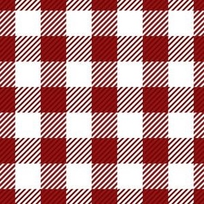 Gingham twill red white