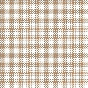 Plaid twill in mini size, light brown and white