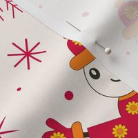 Groovy Christmas Snowmen with Snowflakes 