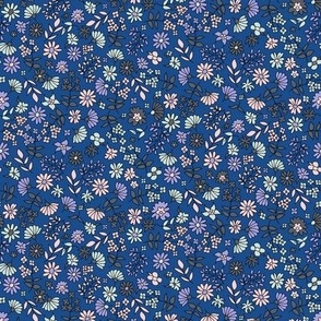 Flower Sketches Petal Coordinates | Candy | Blue Background