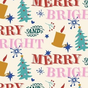 Merry and Bright Christmas in Marshmallow Cream